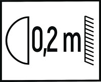 Icona DISTANZA MINIMA DALLA SUPERFICIE 0,2m