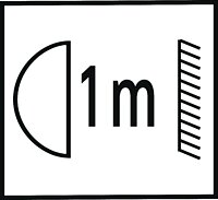 Icona DISTANZA MINIMA DALLA SUPERFICIE 1m.