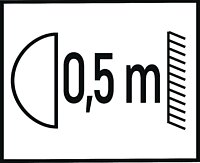 Icona DISTANZA MINIMA DALLA SUPERFICIE 0,5m